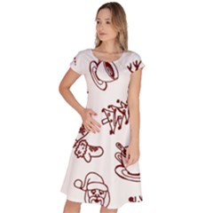 Red And White Christmas Breakfast  Classic Short Sleeve Dress