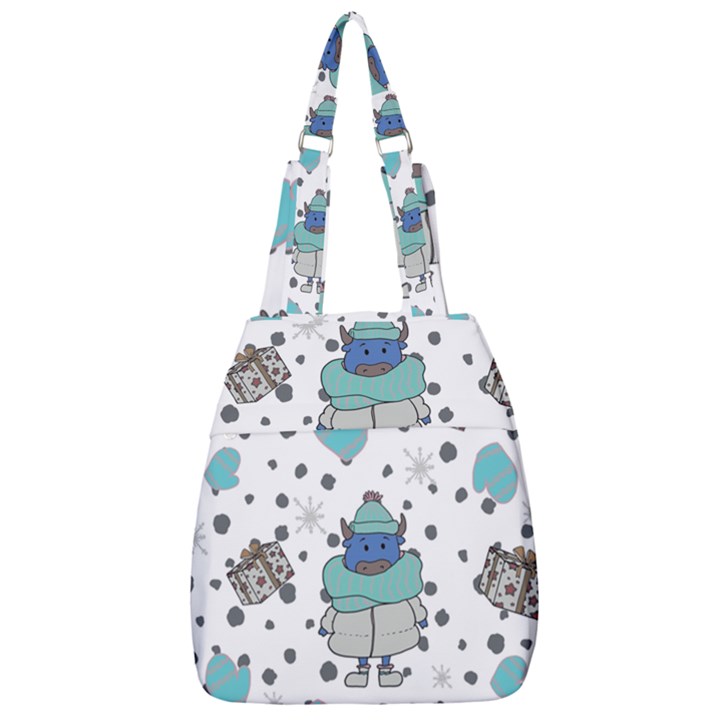 Little Cow Christmas  Center Zip Backpack