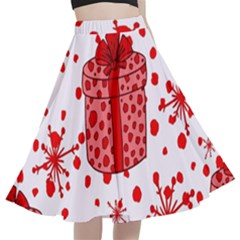 Cute Gift Boxes A-line Full Circle Midi Skirt With Pocket by ConteMonfrey