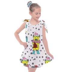 Little Bull Wishes You A Merry Christmas  Kids  Tie Up Tunic Dress