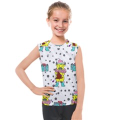 Little Bull Wishes You A Merry Christmas  Kids  Mesh Tank Top