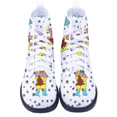 Little Bull Wishes You A Merry Christmas  Men s High-top Canvas Sneakers