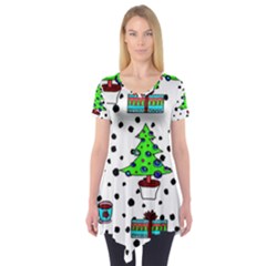 It`s Cold Outside  Short Sleeve Tunic  by ConteMonfrey