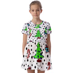 It`s Cold Outside  Kids  Short Sleeve Pinafore Style Dress by ConteMonfrey