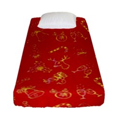 Holy Night - Christmas Symbols  Fitted Sheet (single Size)