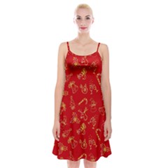 Holy Night - Christmas Symbols  Spaghetti Strap Velvet Dress by ConteMonfrey