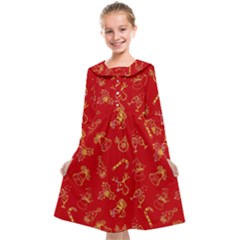 Holy Night - Christmas Symbols  Kids  Midi Sailor Dress