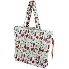 Warm Christmas  Drawstring Tote Bag by ConteMonfrey