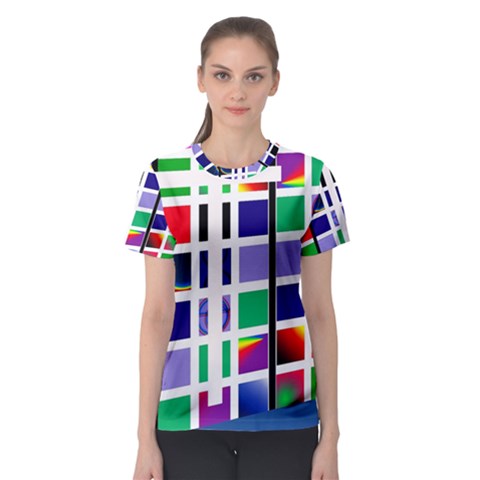 Color Graffiti Pattern Geometric Women s Sport Mesh T-shirt by Hannah976