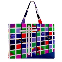 Color Graffiti Pattern Geometric Zipper Mini Tote Bag