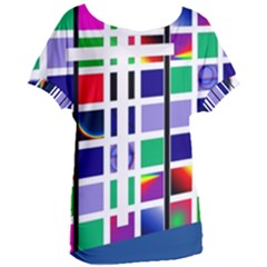 Color Graffiti Pattern Geometric Women s Oversized T-Shirt