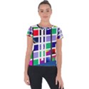 Color Graffiti Pattern Geometric Short Sleeve Sports Top  View1