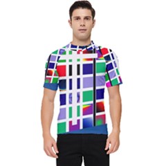 Color Graffiti Pattern Geometric Men s Short Sleeve Rash Guard by Hannah976