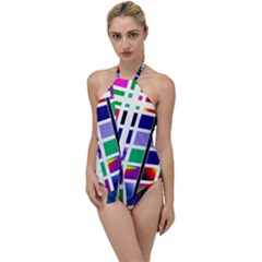 Color Graffiti Pattern Geometric Go with the Flow One Piece Swimsuit