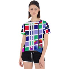 Color Graffiti Pattern Geometric Open Back Sport T-shirt by Hannah976