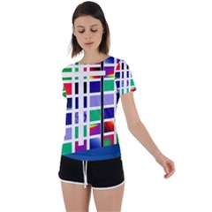 Color Graffiti Pattern Geometric Back Circle Cutout Sports T-shirt by Hannah976