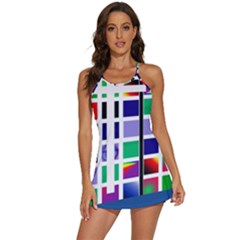 Color Graffiti Pattern Geometric 2-in-1 Flare Activity Dress by Hannah976