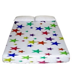 Star Random Background Scattered Fitted Sheet (king Size)