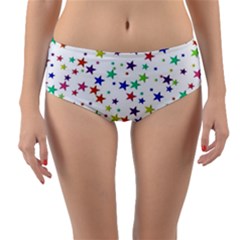 Star Random Background Scattered Reversible Mid-waist Bikini Bottoms