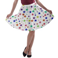 Star Random Background Scattered A-line Skater Skirt