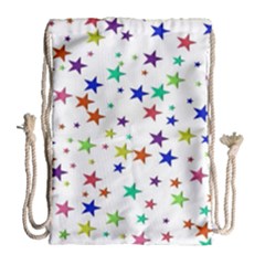 Star Random Background Scattered Drawstring Bag (large) by Hannah976