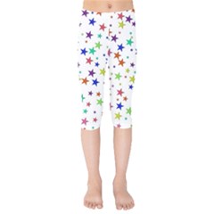 Star Random Background Scattered Kids  Capri Leggings  by Hannah976