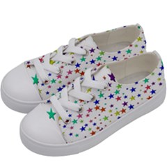 Star Random Background Scattered Kids  Low Top Canvas Sneakers by Hannah976