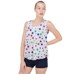 Star Random Background Scattered Bubble Hem Chiffon Tank Top by Hannah976