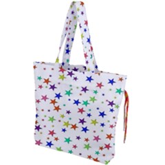 Star Random Background Scattered Drawstring Tote Bag by Hannah976