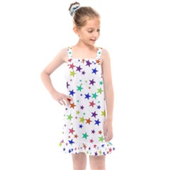 Star Random Background Scattered Kids  Overall Dress