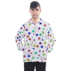 Star Random Background Scattered Men s Half Zip Pullover by Hannah976