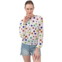 Star Random Background Scattered Banded Bottom Chiffon Top View1