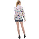 Star Random Background Scattered High Neck Long Sleeve Chiffon Top View2