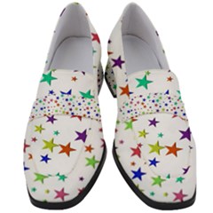 Star Random Background Scattered Women s Chunky Heel Loafers by Hannah976