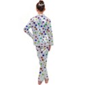 Star Random Background Scattered Kids  Satin Long Sleeve Pajamas Set View2