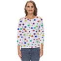 Star Random Background Scattered Cut Out Wide Sleeve Top View1