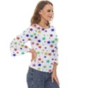 Star Random Background Scattered Cut Out Wide Sleeve Top View3