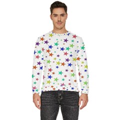 Star Random Background Scattered Men s Fleece Sweatshirt