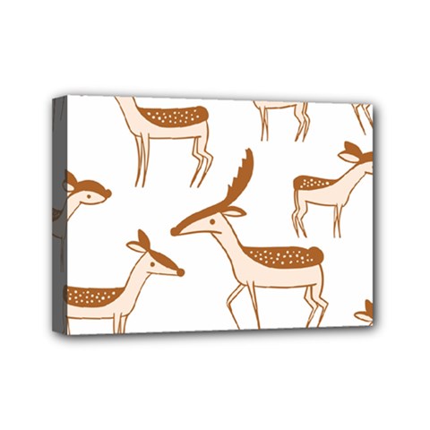 Seamless Deer Pattern Design Mini Canvas 7  X 5  (stretched)