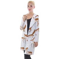 Seamless Deer Pattern Design Hooded Pocket Cardigan