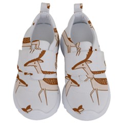 Seamless Deer Pattern Design Kids  Velcro No Lace Shoes