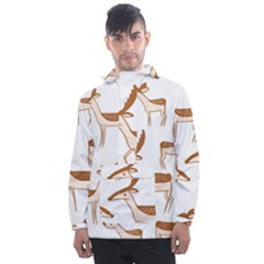 Seamless Deer Pattern Design Men s Front Pocket Pullover Windbreaker