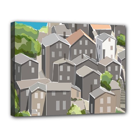 Village Place Portugal Landscape Canvas 14  X 11  (stretched) by Hannah976