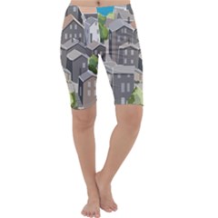 Village Place Portugal Landscape Cropped Leggings  by Hannah976