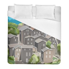 Village Place Portugal Landscape Duvet Cover (full/ Double Size) by Hannah976