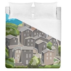 Village Place Portugal Landscape Duvet Cover (queen Size) by Hannah976