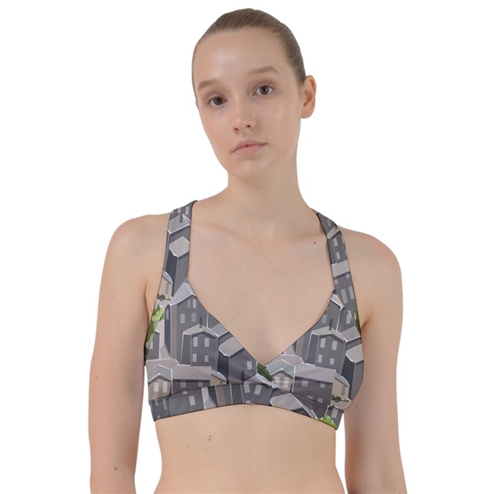 Village Place Portugal Landscape Sweetheart Sports Bra