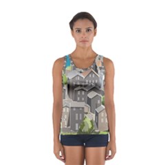 Village Place Portugal Landscape Sport Tank Top  by Hannah976