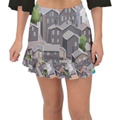 Village Place Portugal Landscape Fishtail Mini Chiffon Skirt by Hannah976