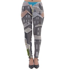 Village Place Portugal Landscape Lightweight Velour Leggings